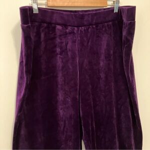 NWT Lauren Ralph Lauren Womens Pants Sz 3X Deep Amethyst Purple Velvet Pull On